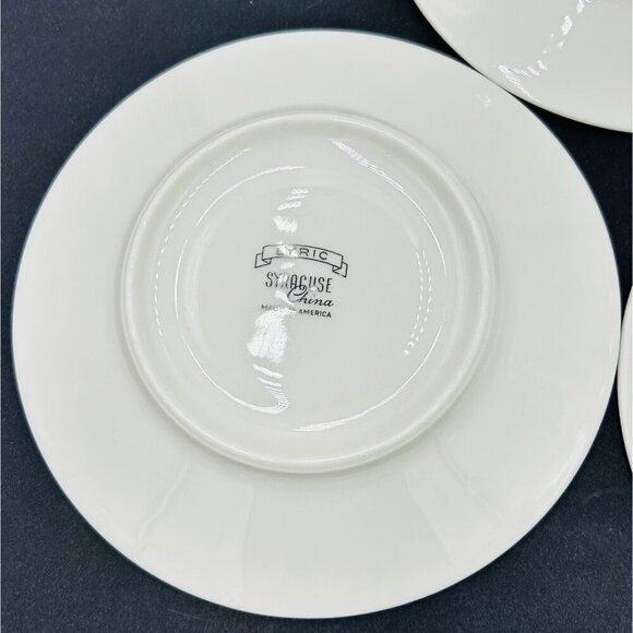 Syracuse China Lyric 5 7/8" Saucer Set of 3 Made in USA Vintage - Picture 9 of 10